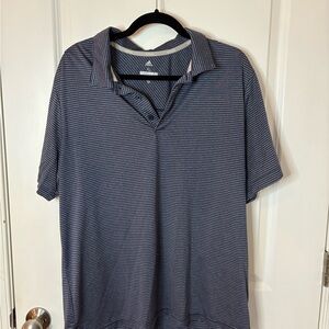 Adidas Men's Navy and White Polo Shirt